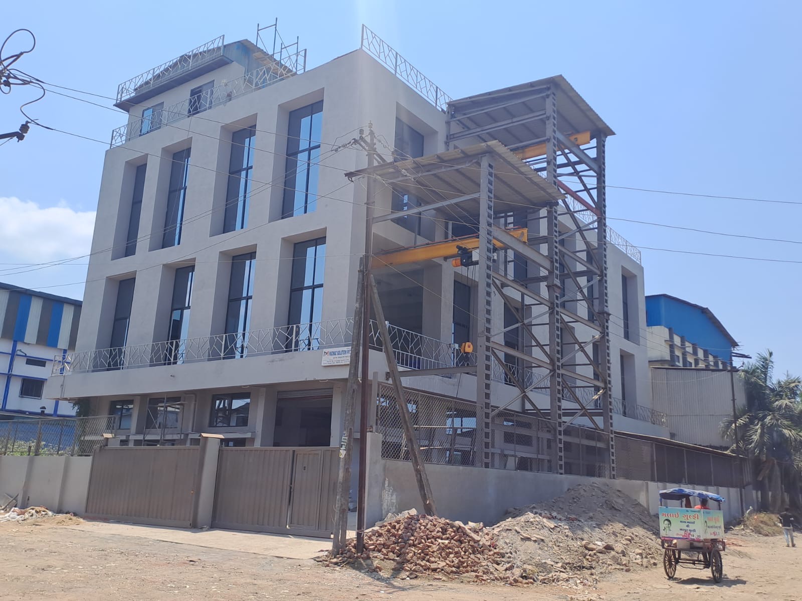 Facade in progress